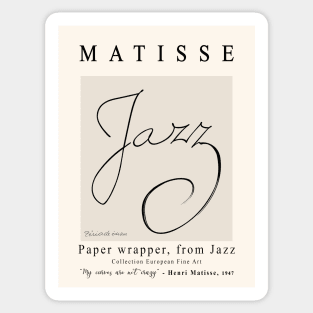 Henri Matisse Jazz Paper Wrapper, Matisse Exhibition Design Sticker